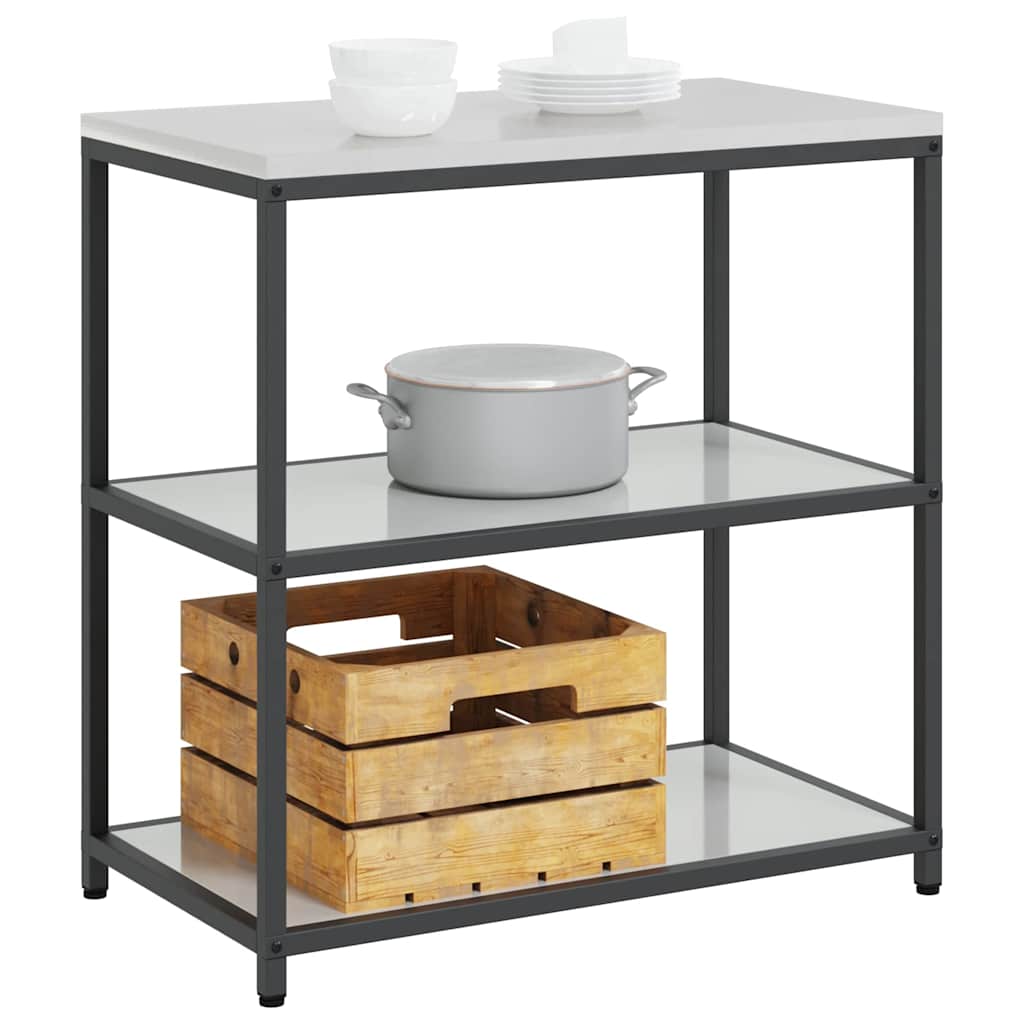 vidaXL Przechowywanie w kuchni HATTEM srebrny 90 x 50 x 92 cm Stal