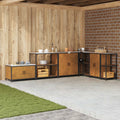vidaXL Przechowywanie w kuchni HATTEM Rdzawy 90 x 50 x 92 cm Stal