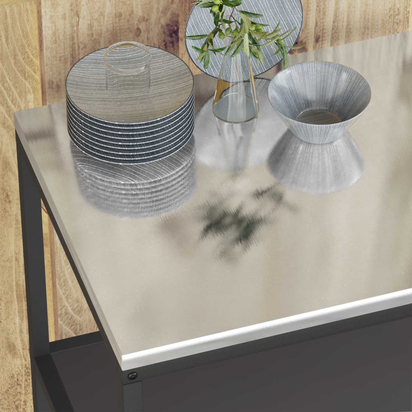 vidaXL Przechowywanie w kuchni HATTEM Czarny 60 x 50 x 92 cm Stal