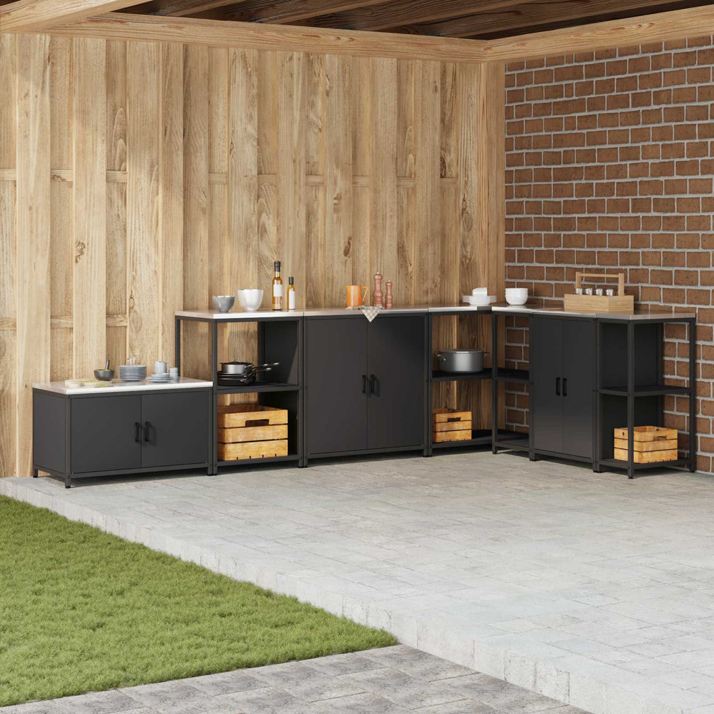 vidaXL Przechowywanie w kuchni HATTEM Czarny 60 x 50 x 92 cm Stal