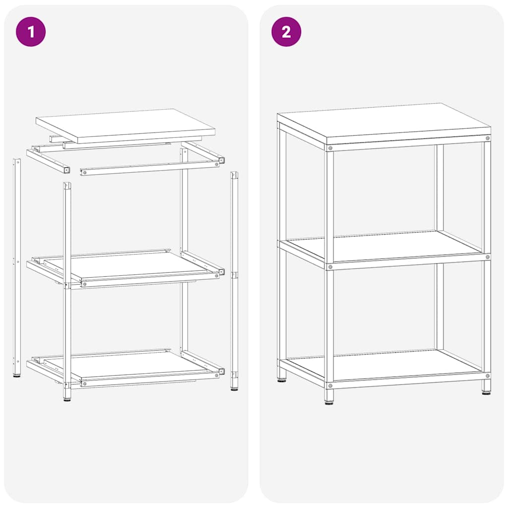vidaXL Przechowywanie w kuchni HATTEM srebrny 60 x 50 x 92 cm Stal
