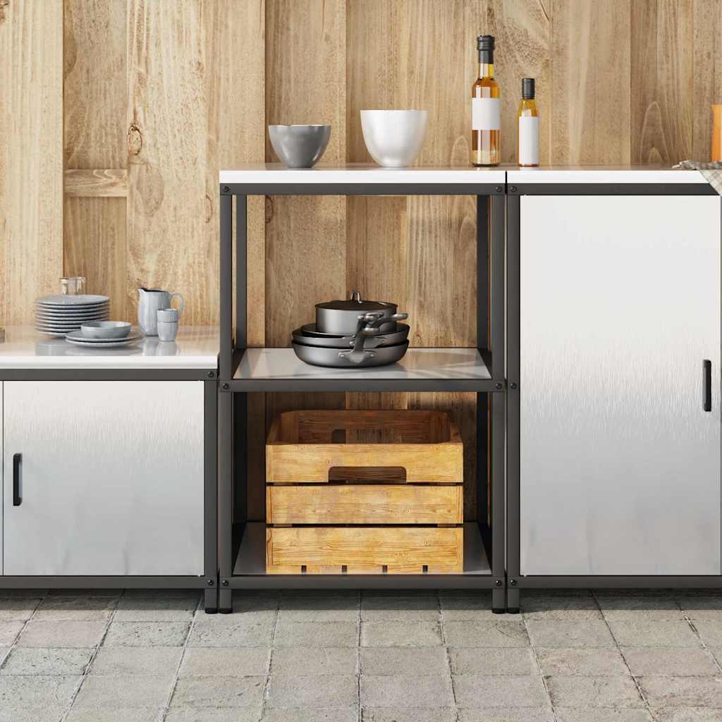 vidaXL Przechowywanie w kuchni HATTEM srebrny 60 x 50 x 92 cm Stal