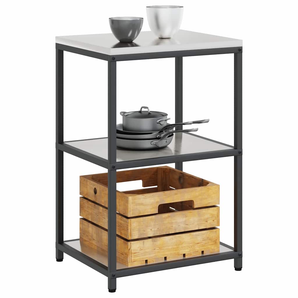 vidaXL Przechowywanie w kuchni HATTEM srebrny 60 x 50 x 92 cm Stal