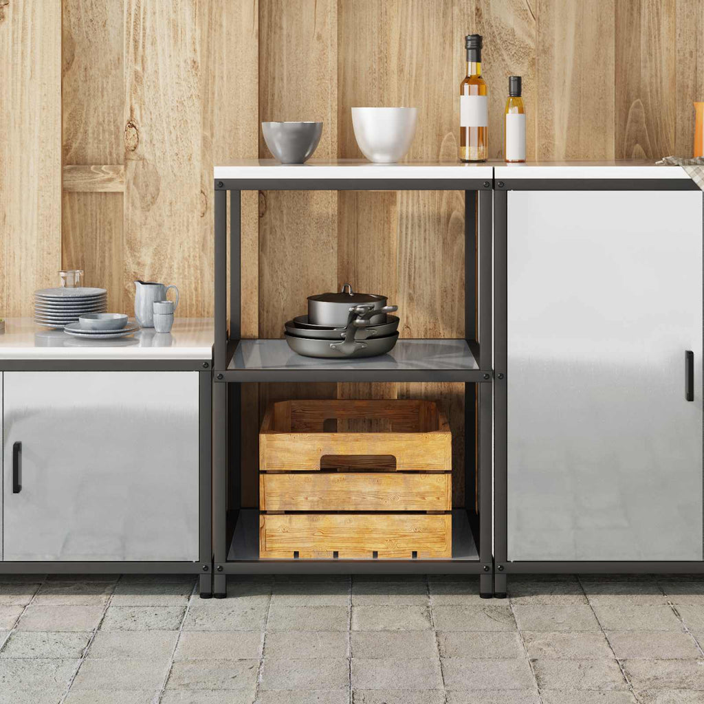 vidaXL Przechowywanie w kuchni HATTEM srebrny 60 x 50 x 92 cm Stal