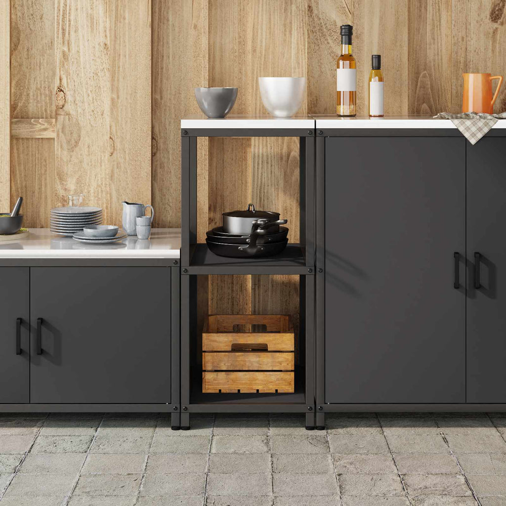 vidaXL Przechowywanie w kuchni HATTEM Czarny 40 x 50 x 92 cm Stal