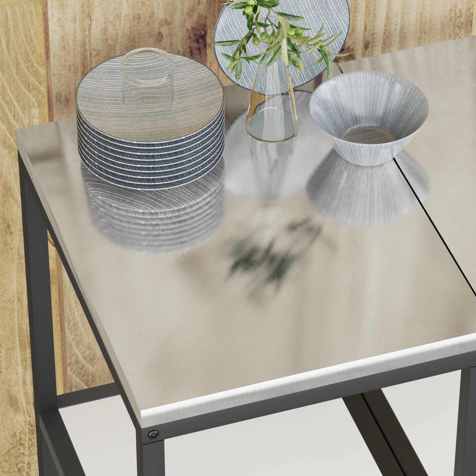 vidaXL Przechowywanie w kuchni HATTEM Biały 40 x 50 x 92 cm Stal