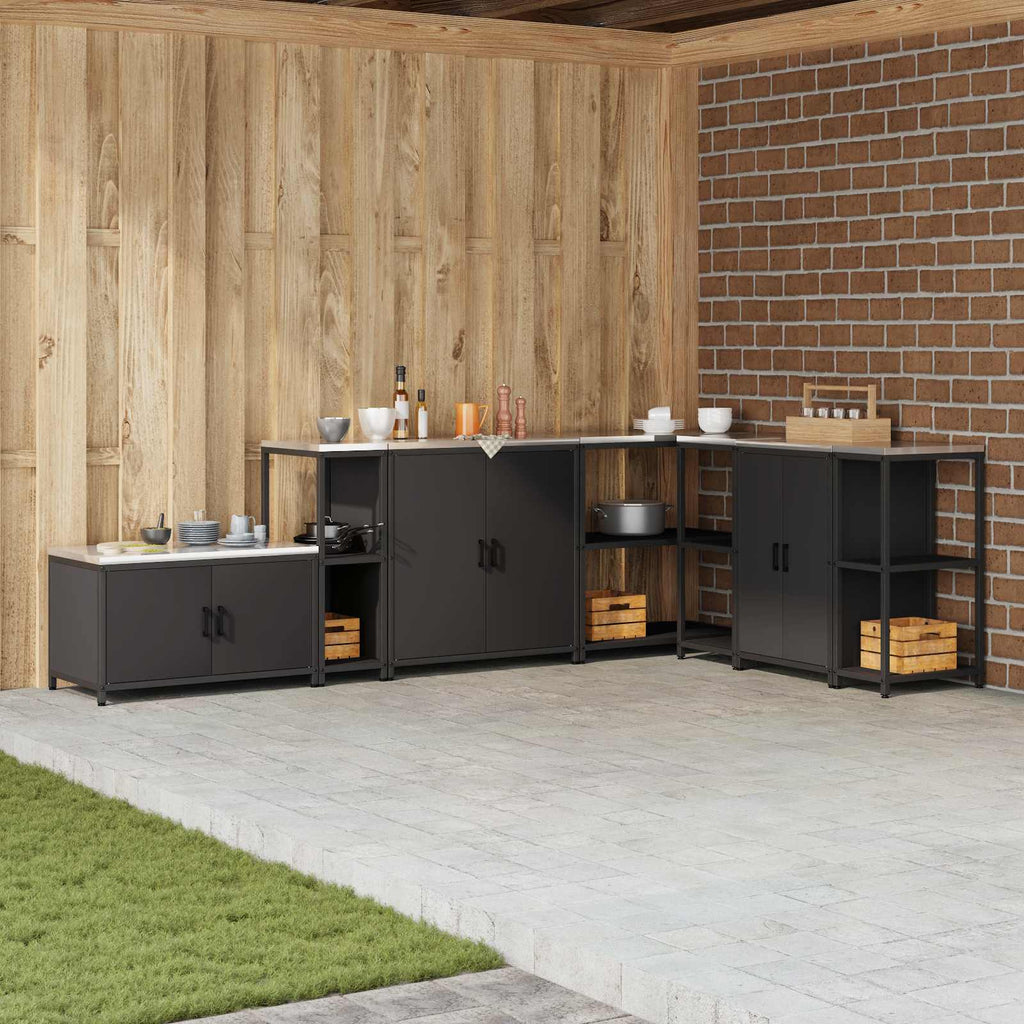 vidaXL Przechowywanie w kuchni HATTEM Czarny 30 x 50 x 92 cm Stal