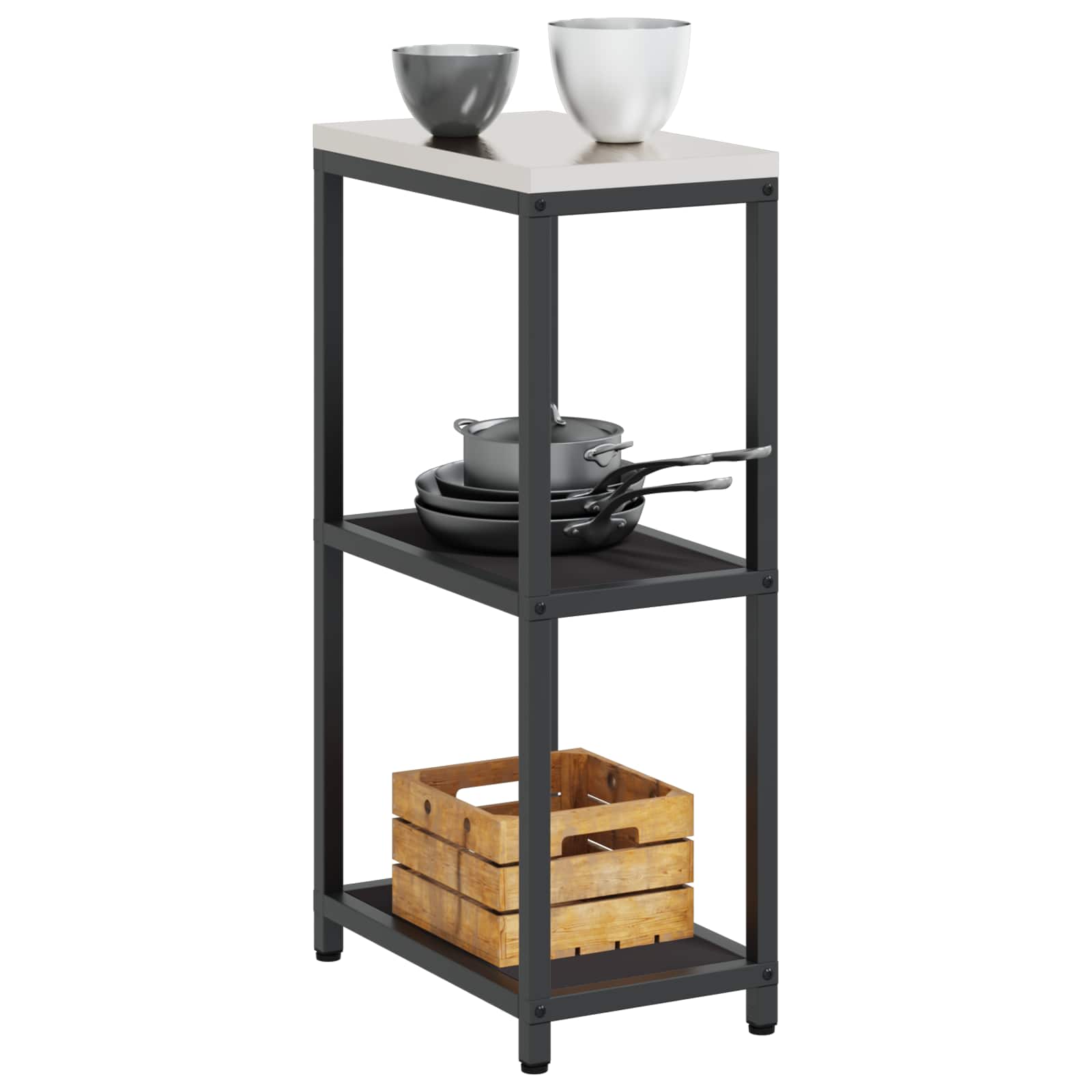 vidaXL Przechowywanie w kuchni HATTEM Czarny 30 x 50 x 92 cm Stal