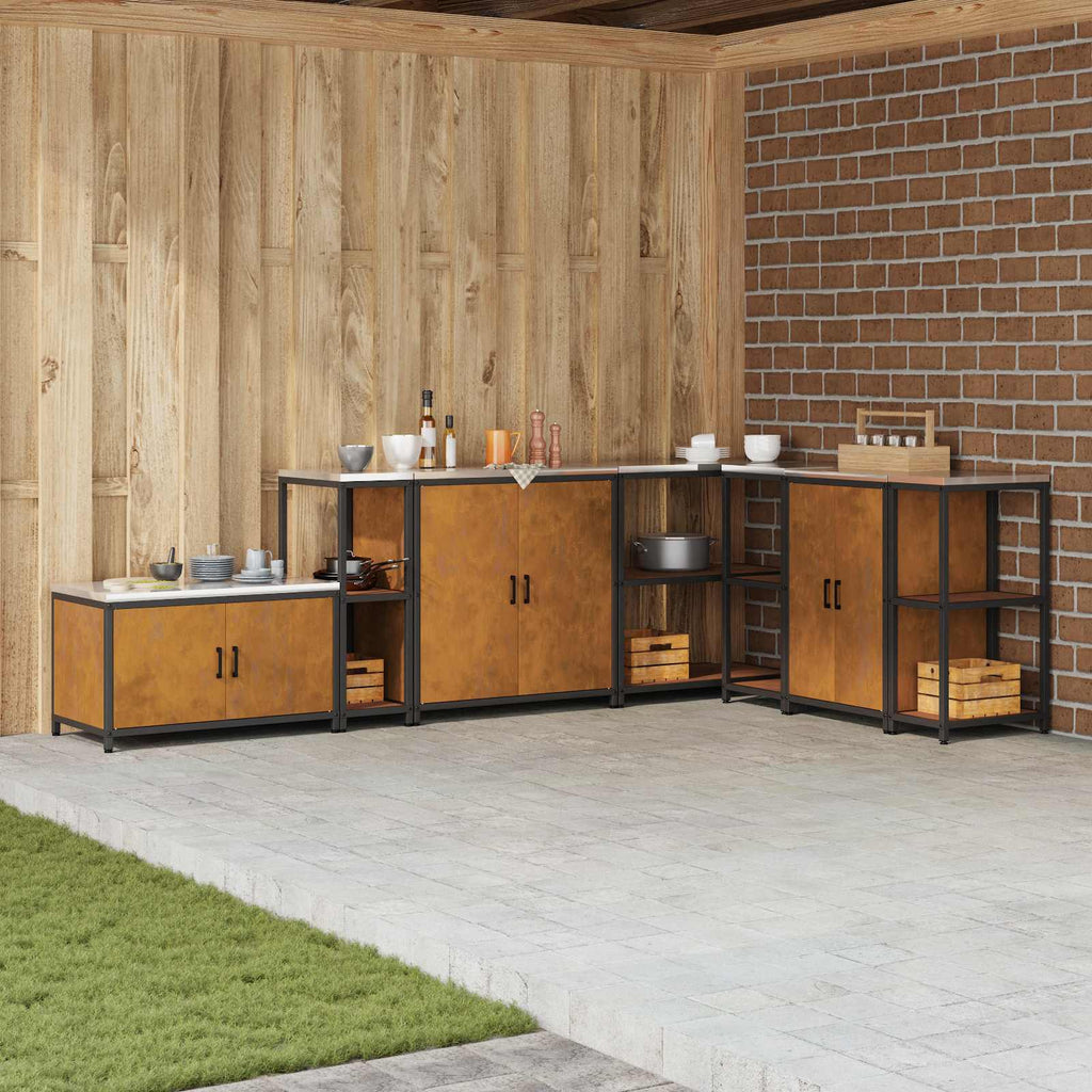 vidaXL Przechowywanie w kuchni HATTEM Rdzawy 30 x 50 x 92 cm Stal