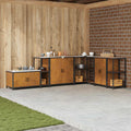 vidaXL Przechowywanie w kuchni HATTEM Rdzawy 30 x 50 x 92 cm Stal