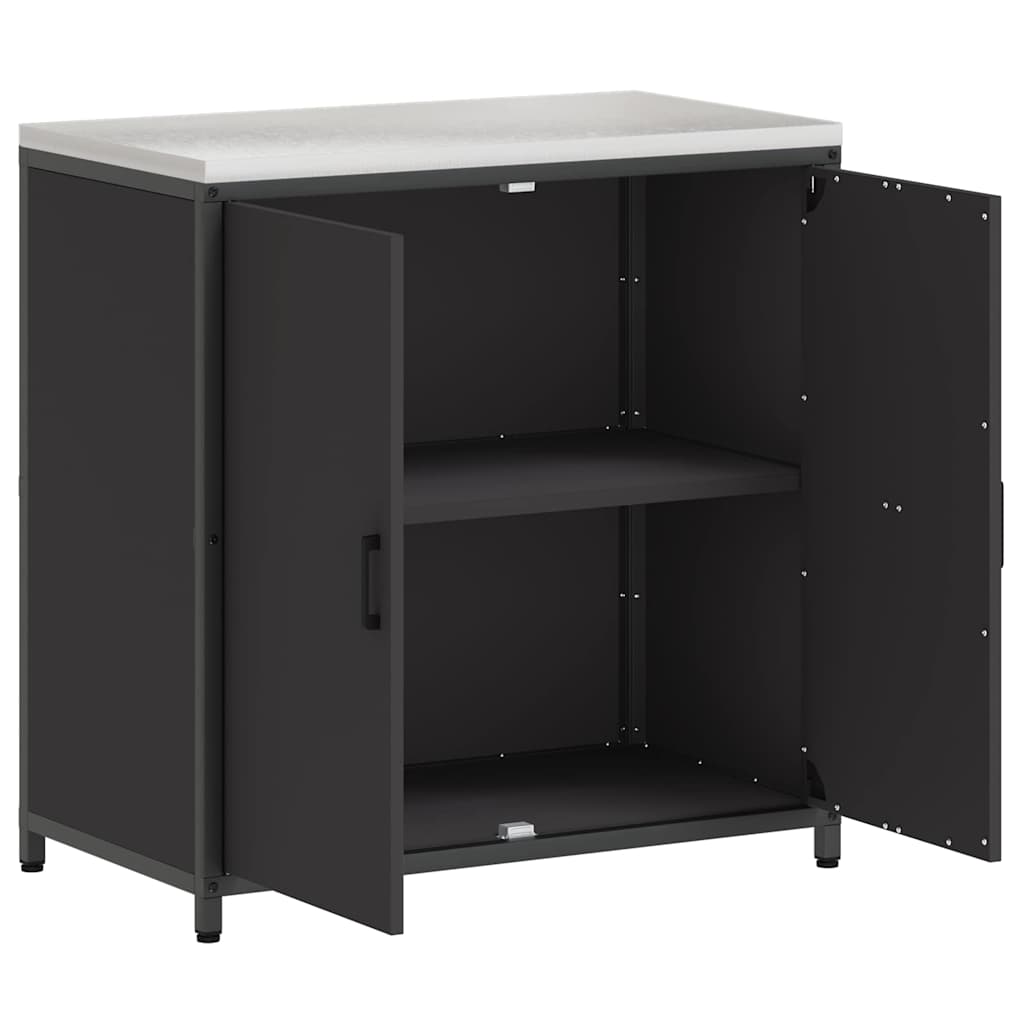 vidaXL Przechowywanie w kuchni HATTEM Czarny 90 x 50 x 92 cm Stal