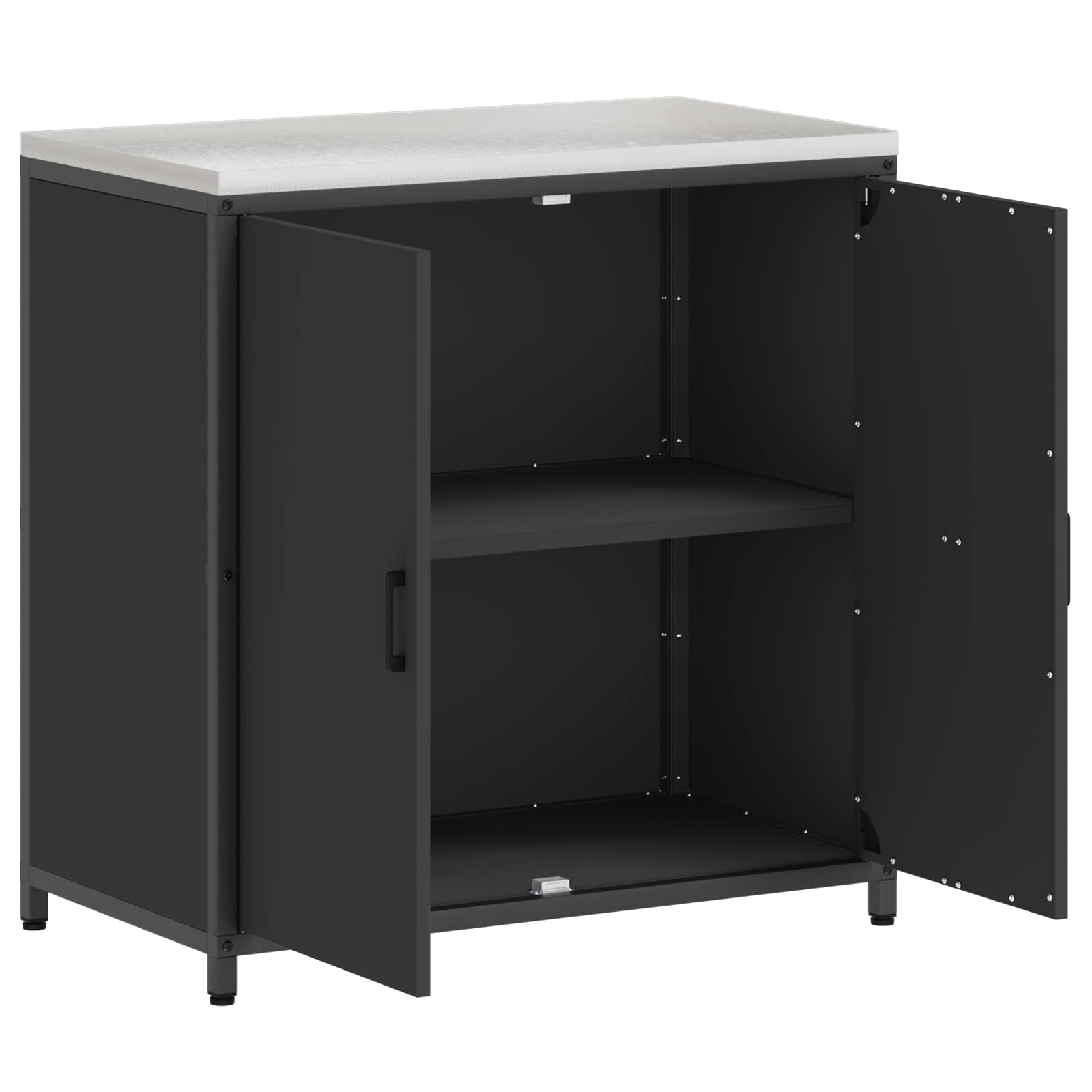 vidaXL Przechowywanie w kuchni HATTEM Czarny 90 x 50 x 92 cm Stal