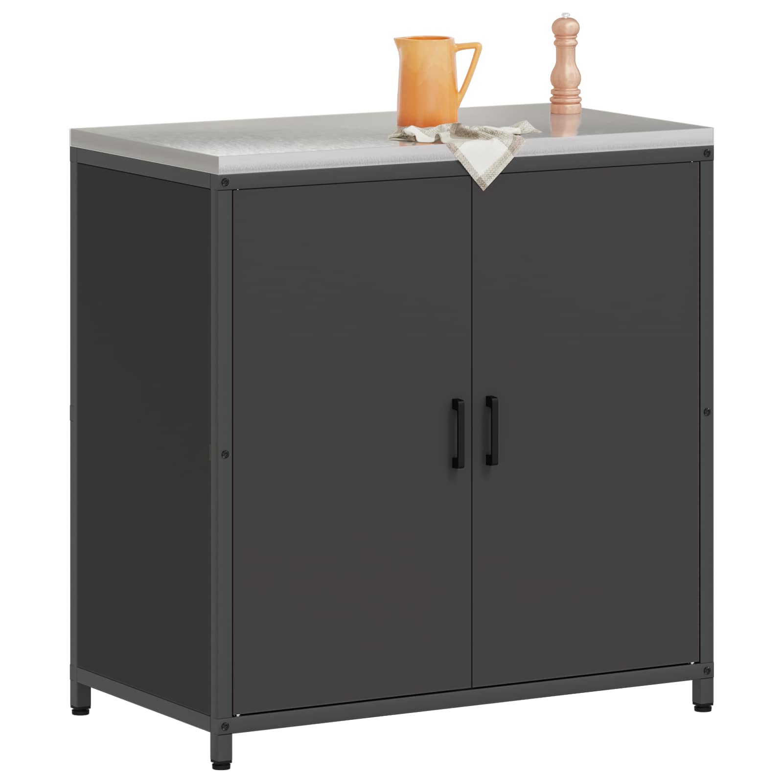 vidaXL Przechowywanie w kuchni HATTEM Czarny 90 x 50 x 92 cm Stal