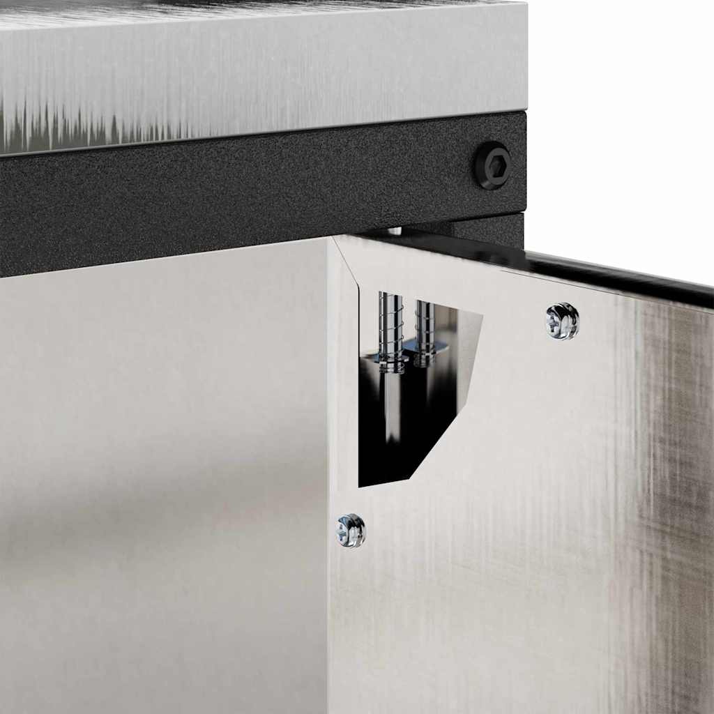 vidaXL Przechowywanie w kuchni HATTEM srebrny 90 x 50 x 92 cm Stal