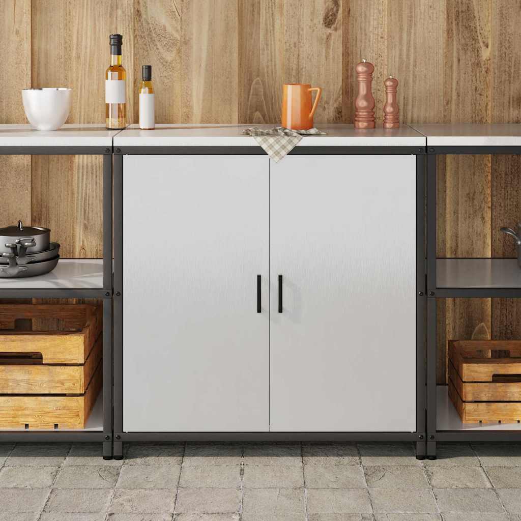 vidaXL Przechowywanie w kuchni HATTEM srebrny 90 x 50 x 92 cm Stal