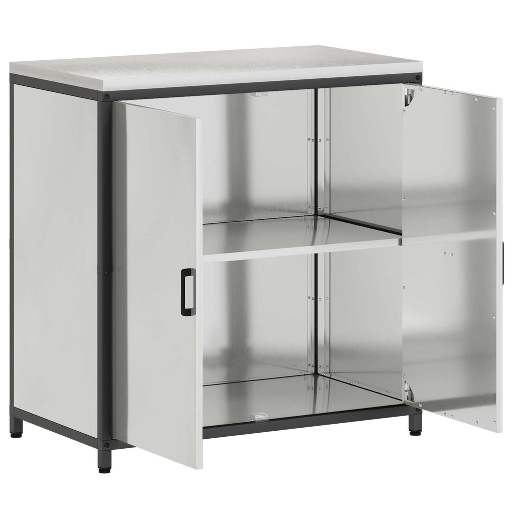 vidaXL Przechowywanie w kuchni HATTEM srebrny 90 x 50 x 92 cm Stal