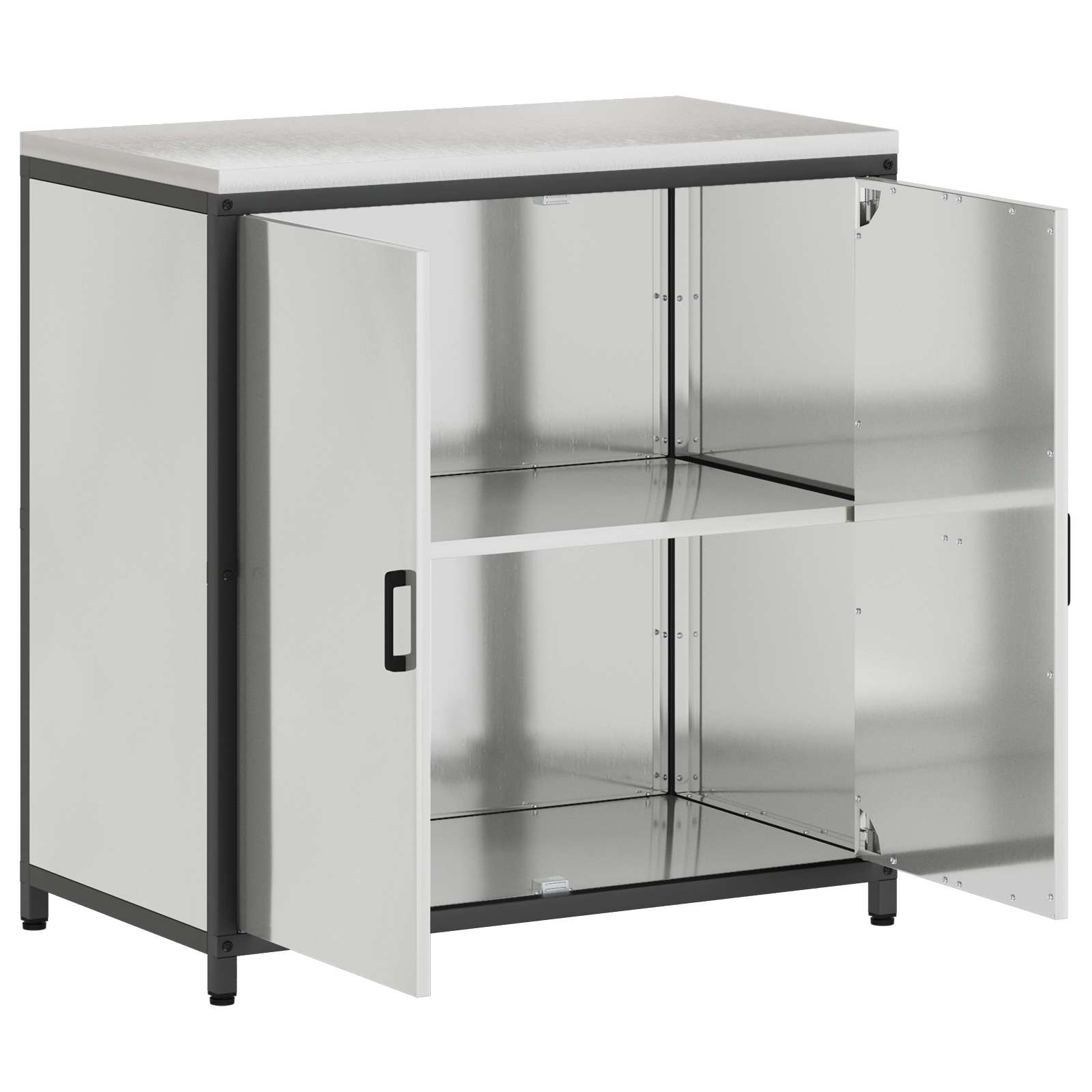 vidaXL Przechowywanie w kuchni HATTEM srebrny 90 x 50 x 92 cm Stal