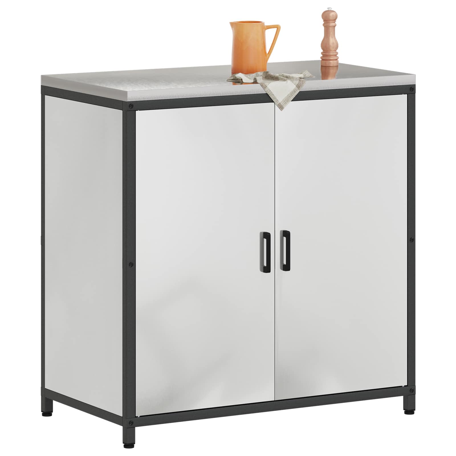 vidaXL Przechowywanie w kuchni HATTEM srebrny 90 x 50 x 92 cm Stal