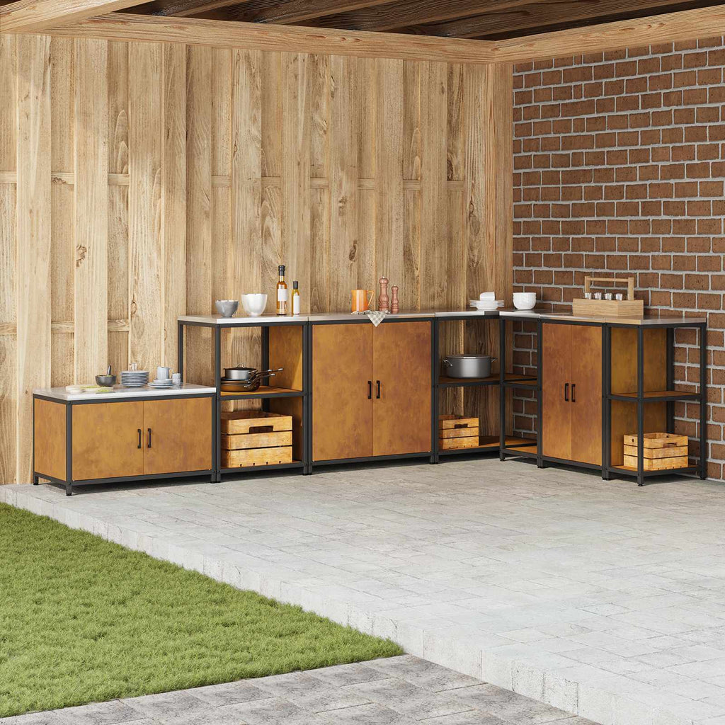 vidaXL Przechowywanie w kuchni HATTEM Rdzawy 90 x 50 x 92 cm Stal