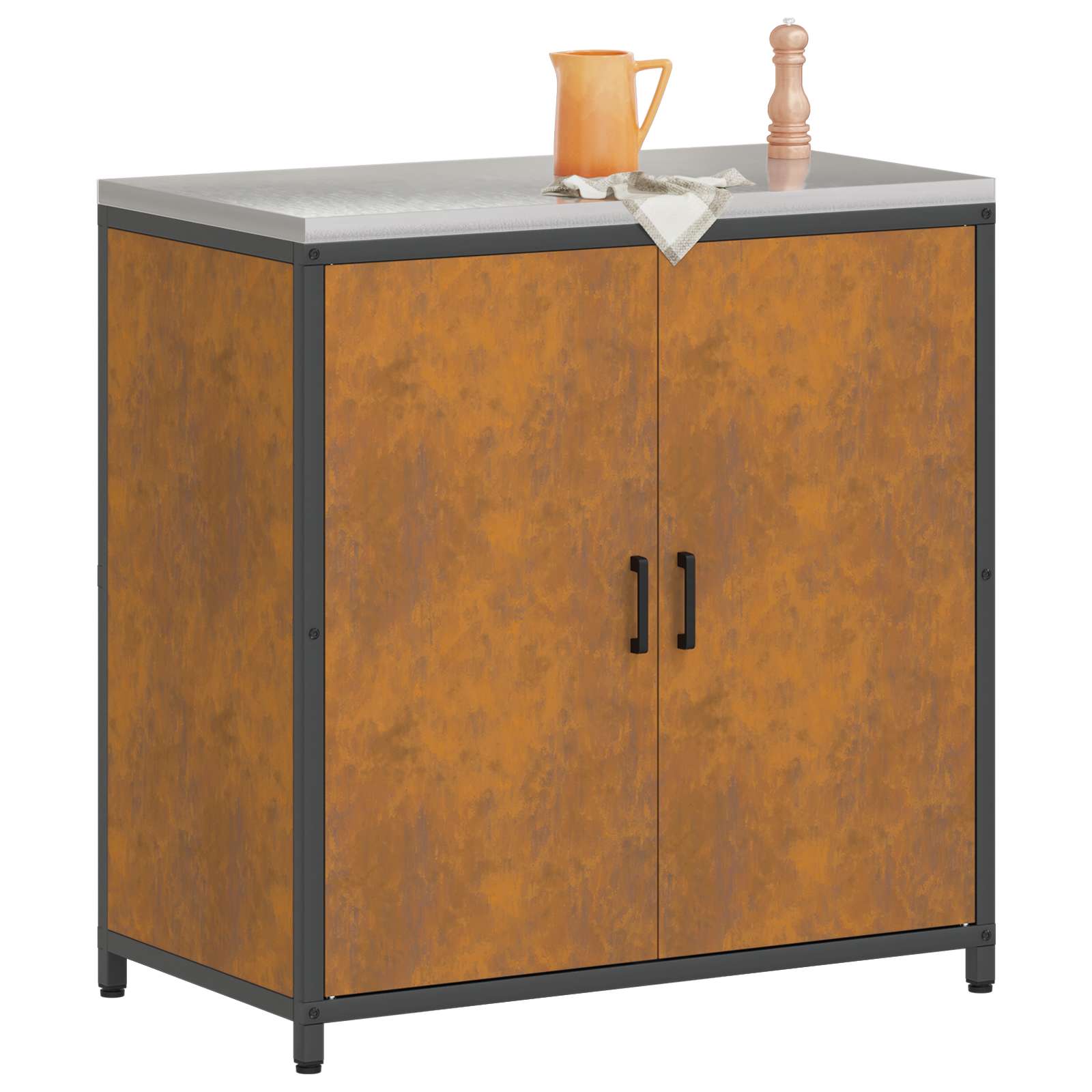 vidaXL Przechowywanie w kuchni HATTEM Rdzawy 90 x 50 x 92 cm Stal