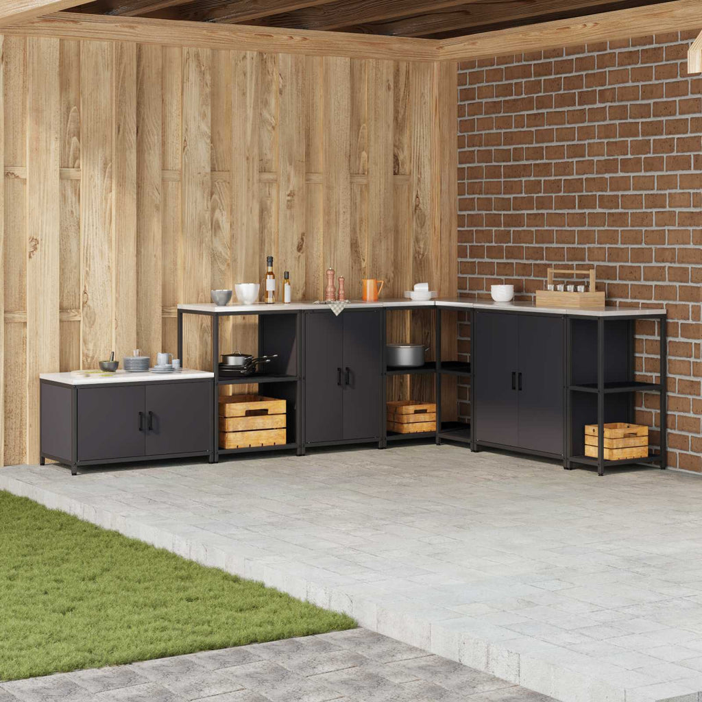 vidaXL Przechowywanie w kuchni HATTEM Czarny 60 x 50 x 92 cm Stal