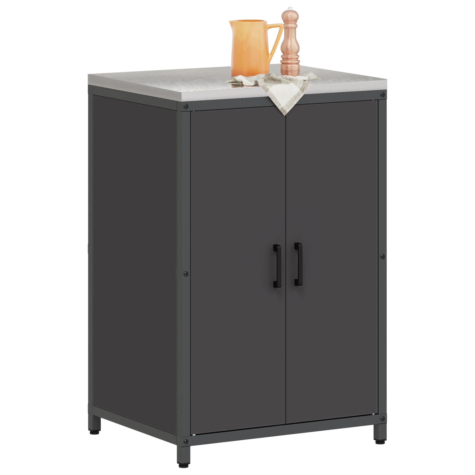 vidaXL Przechowywanie w kuchni HATTEM Czarny 60 x 50 x 92 cm Stal
