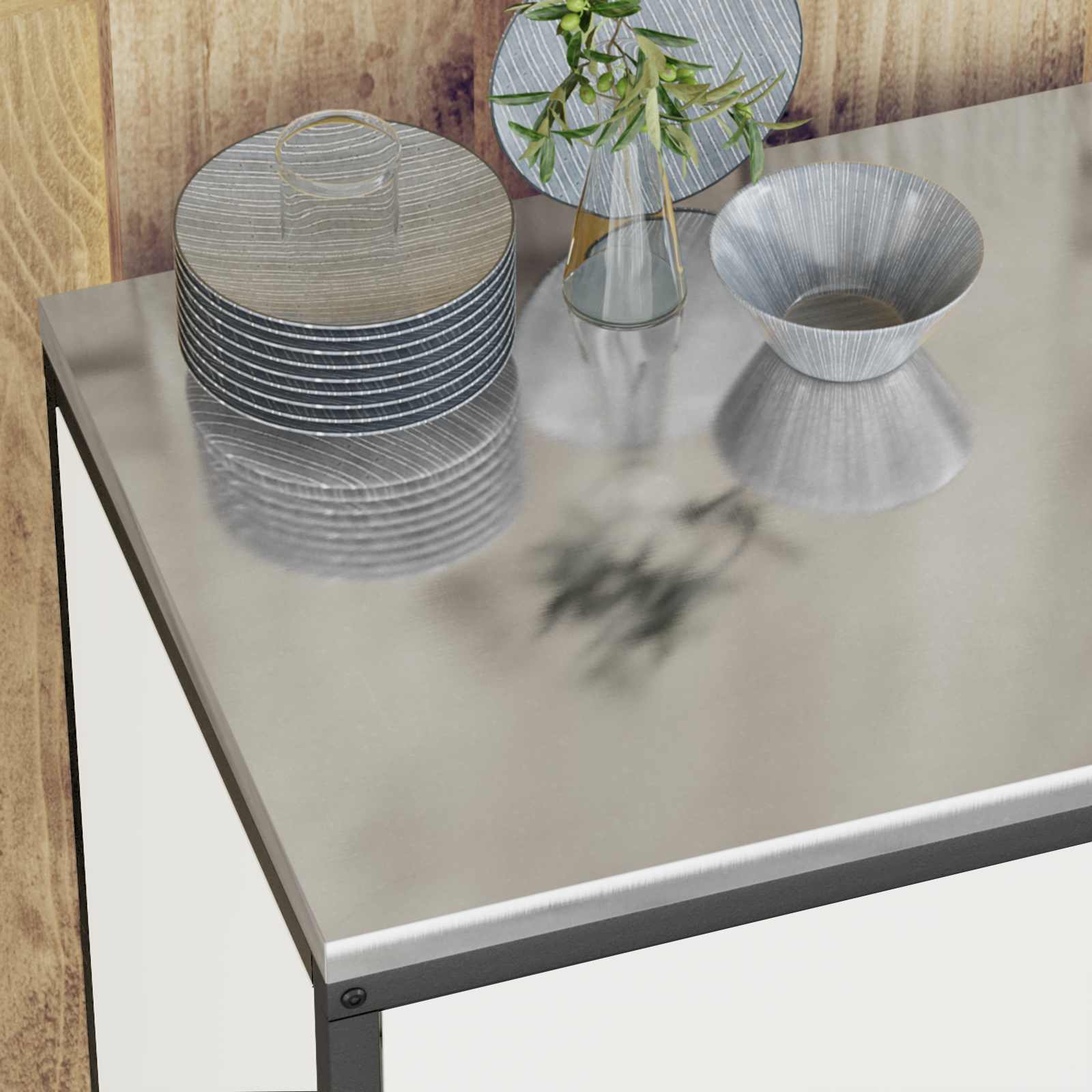 vidaXL Przechowywanie w kuchni HATTEM Biały 60 x 50 x 92 cm Stal