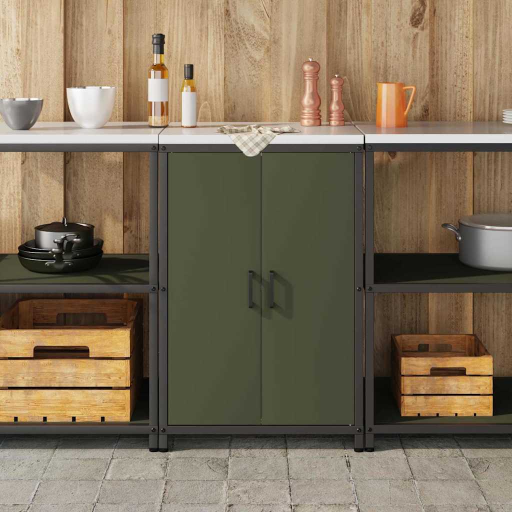 vidaXL Przechowywanie w kuchni HATTEM Oliwkowy zielony 60 x 50 x 92 cm