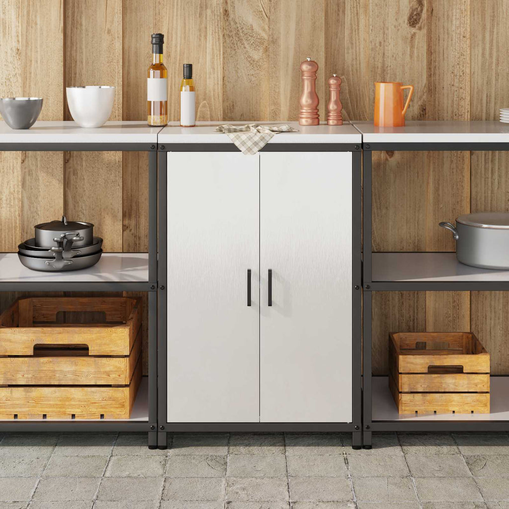 vidaXL Przechowywanie w kuchni HATTEM srebrny 60 x 50 x 92 cm Stal