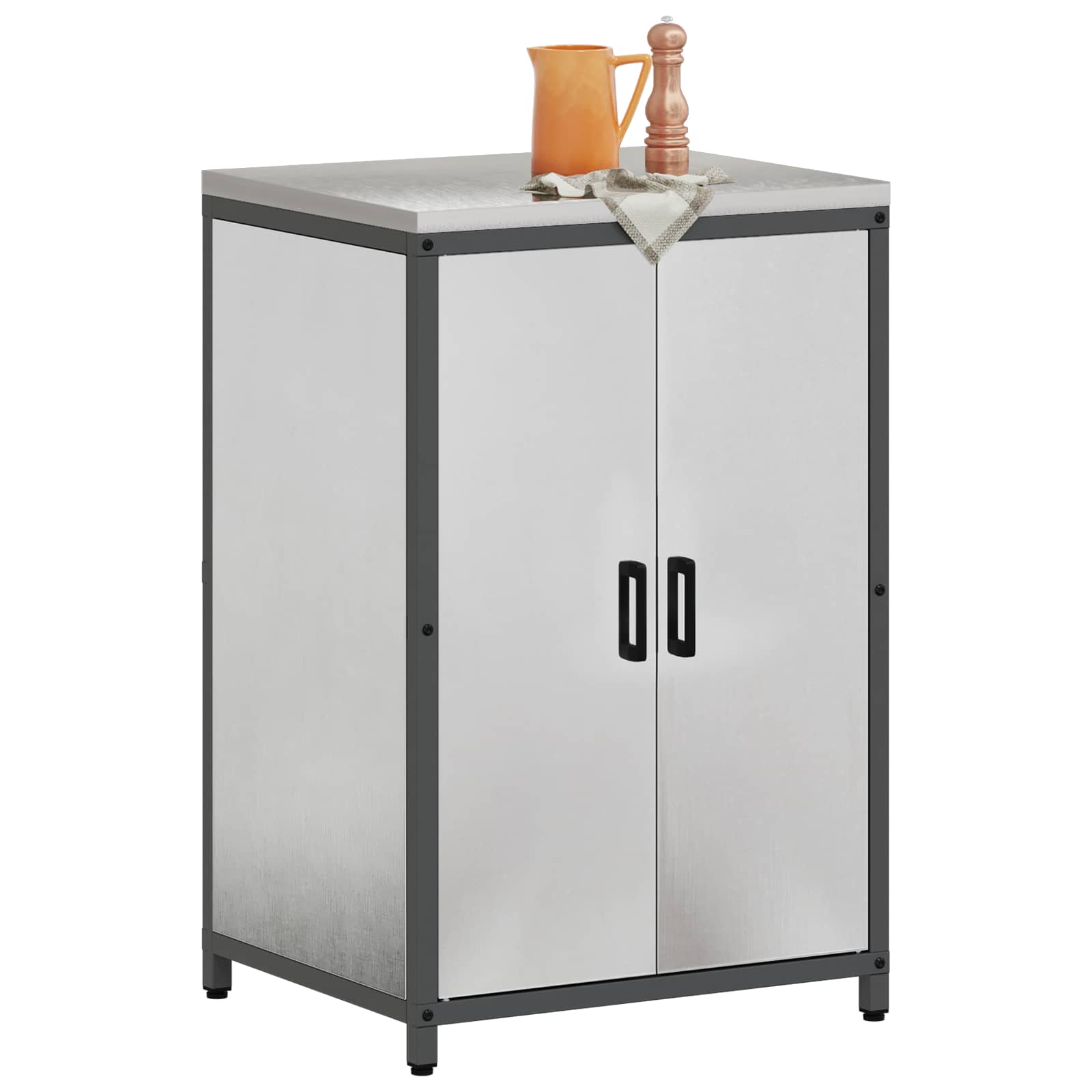 vidaXL Przechowywanie w kuchni HATTEM srebrny 60 x 50 x 92 cm Stal