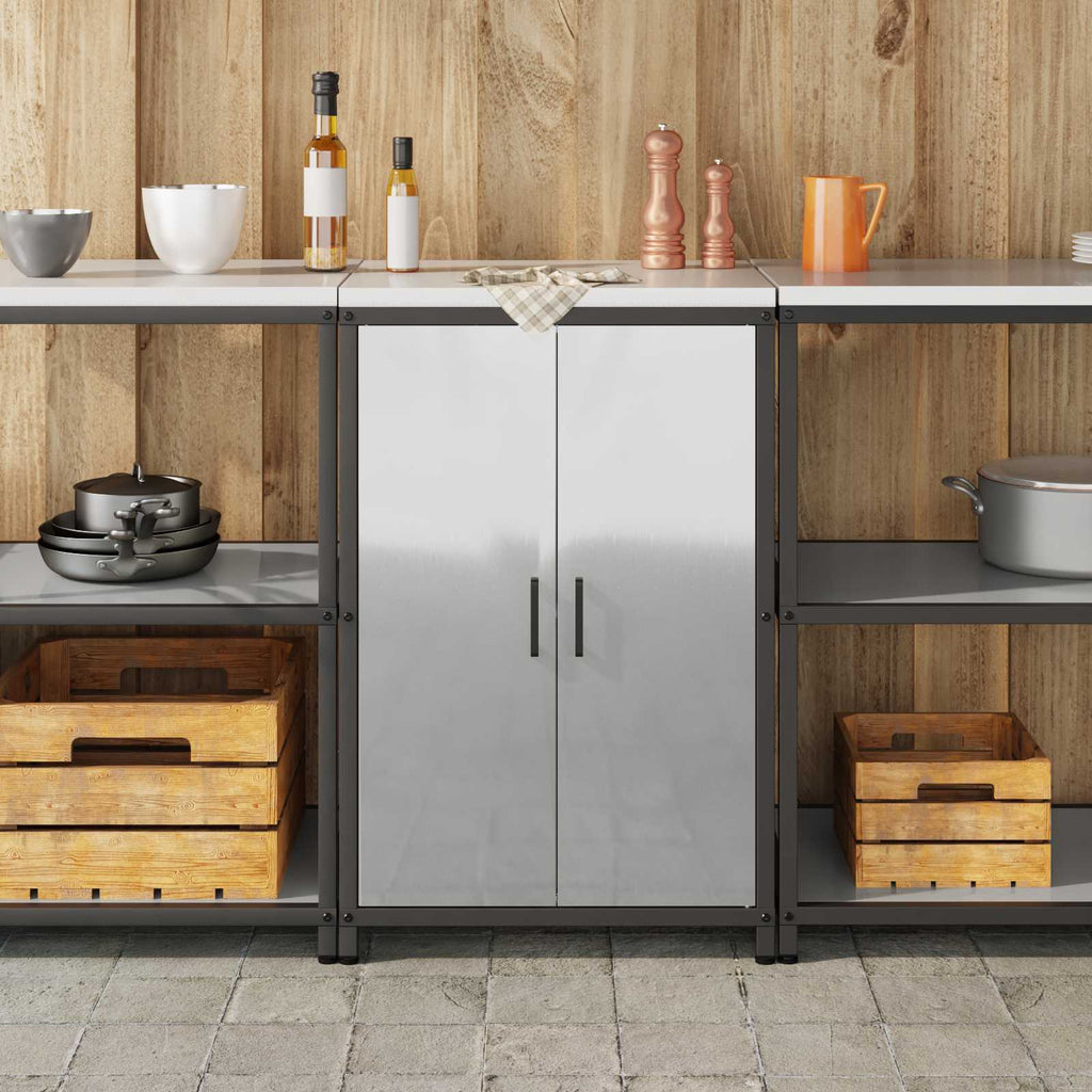 vidaXL Przechowywanie w kuchni HATTEM srebrny 60 x 50 x 92 cm Stal