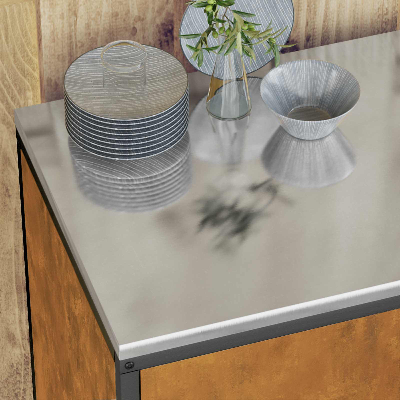 vidaXL Przechowywanie w kuchni HATTEM Rdzawy 60 x 50 x 92 cm Stal