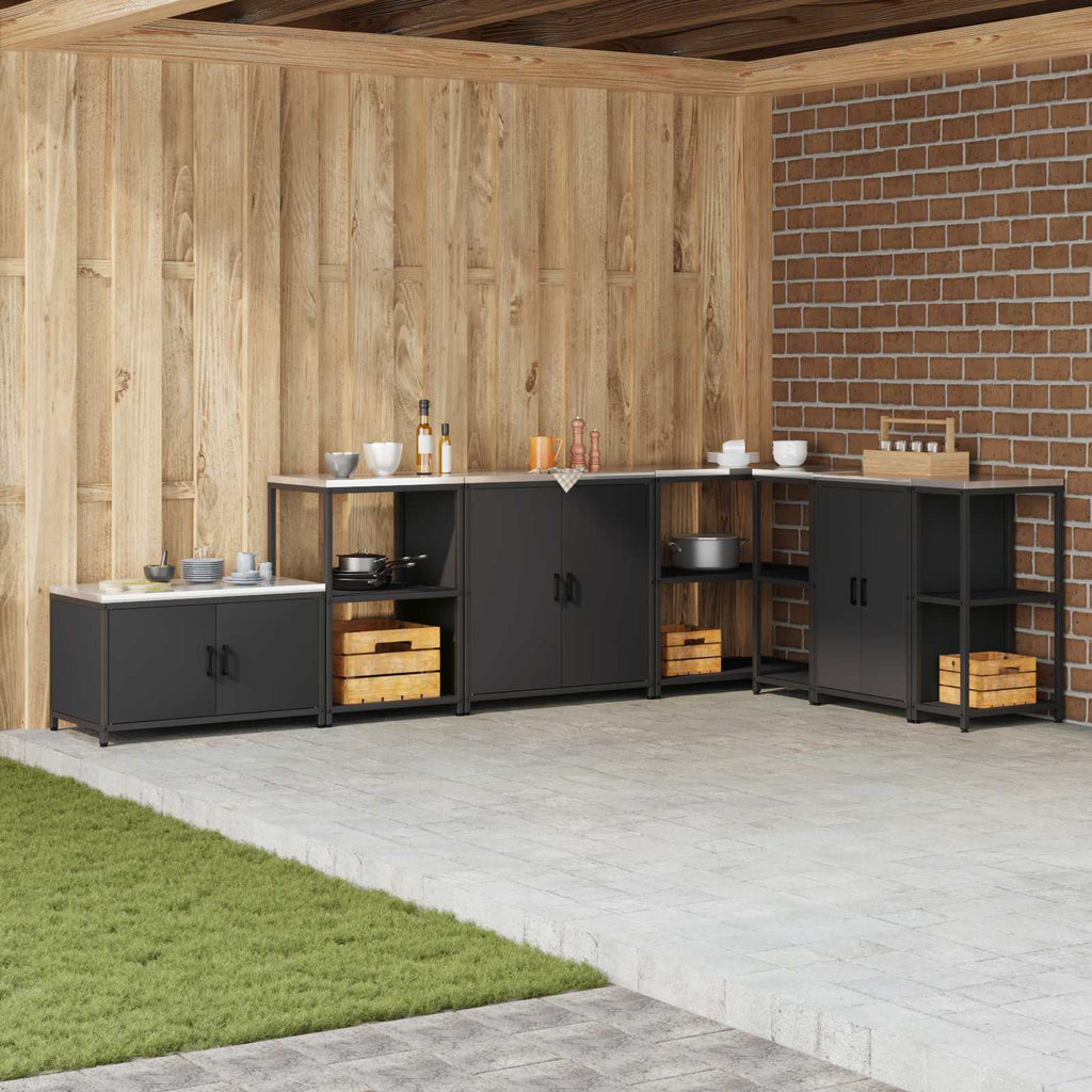 vidaXL Przechowywanie w kuchni HATTEM Czarny 90 x 50 x 53 cm Stal