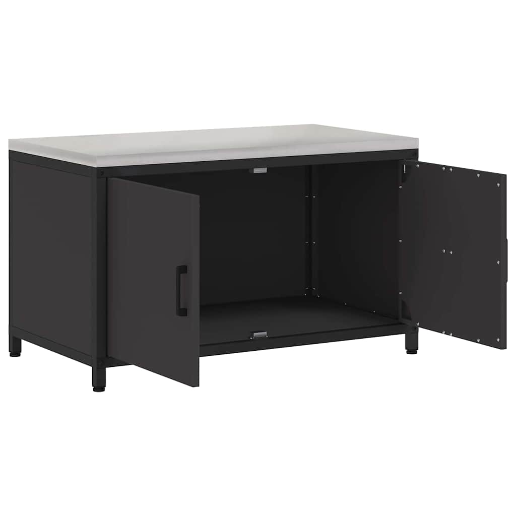 vidaXL Przechowywanie w kuchni HATTEM Czarny 90 x 50 x 53 cm Stal