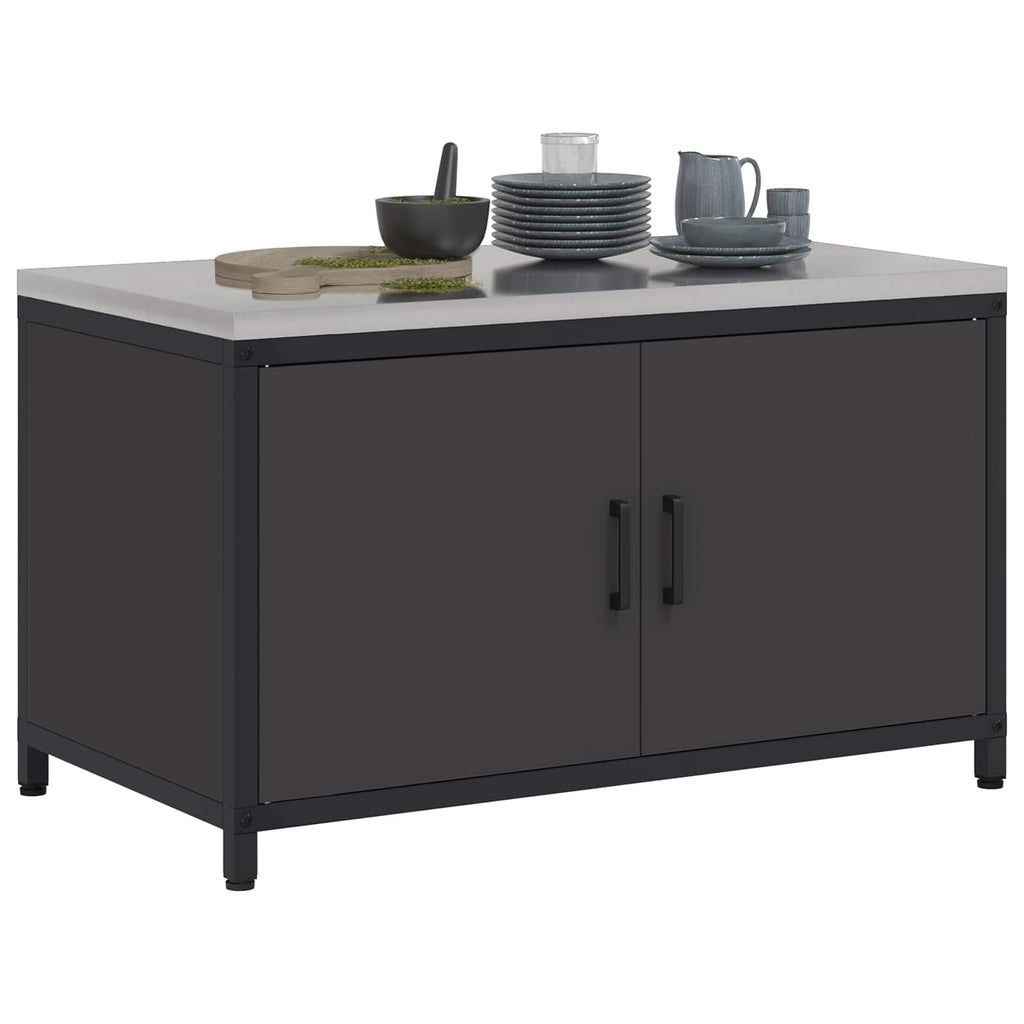 vidaXL Przechowywanie w kuchni HATTEM Czarny 90 x 50 x 53 cm Stal