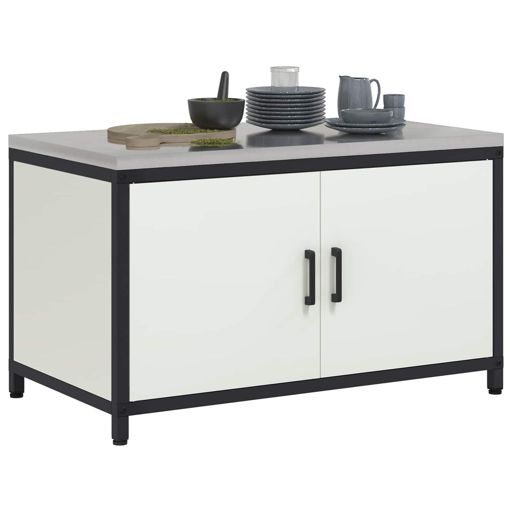 vidaXL Przechowywanie w kuchni HATTEM Biały 90 x 50 x 53 cm Stal