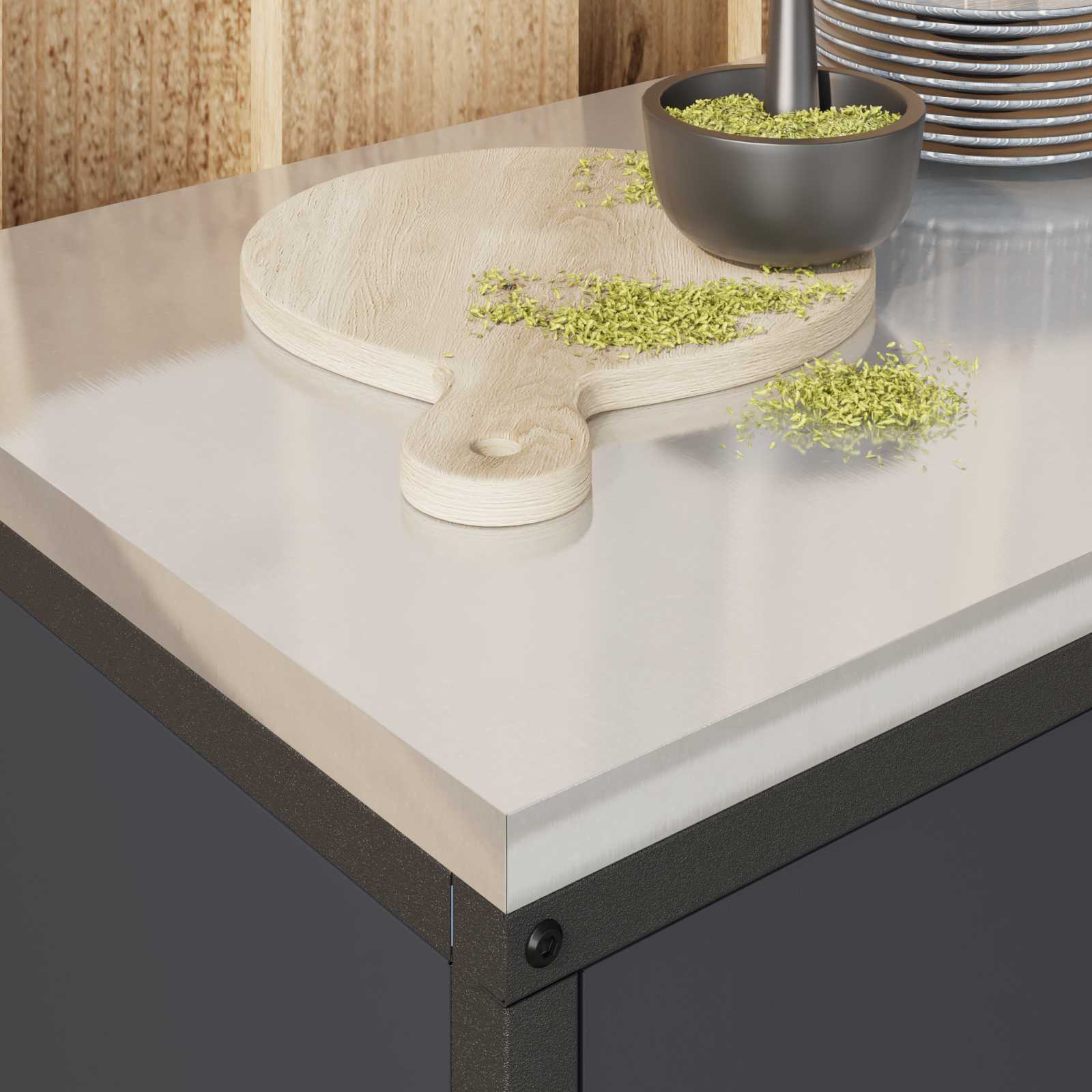 vidaXL Przechowywanie w kuchni HATTEM antracytowy 90 x 50 x 53 cm Stal
