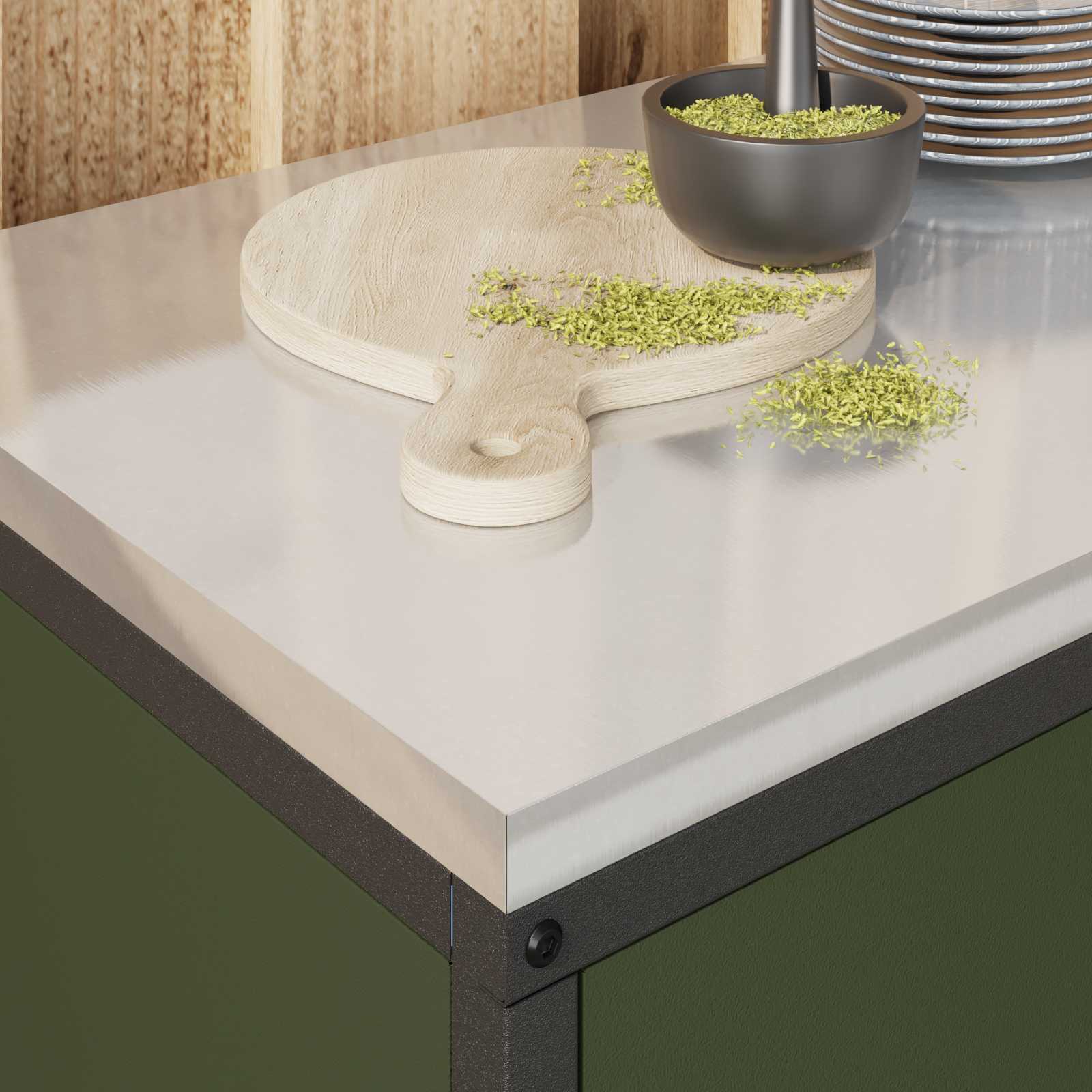 vidaXL Przechowywanie w kuchni HATTEM Oliwkowy zielony 90 x 50 x 53 cm