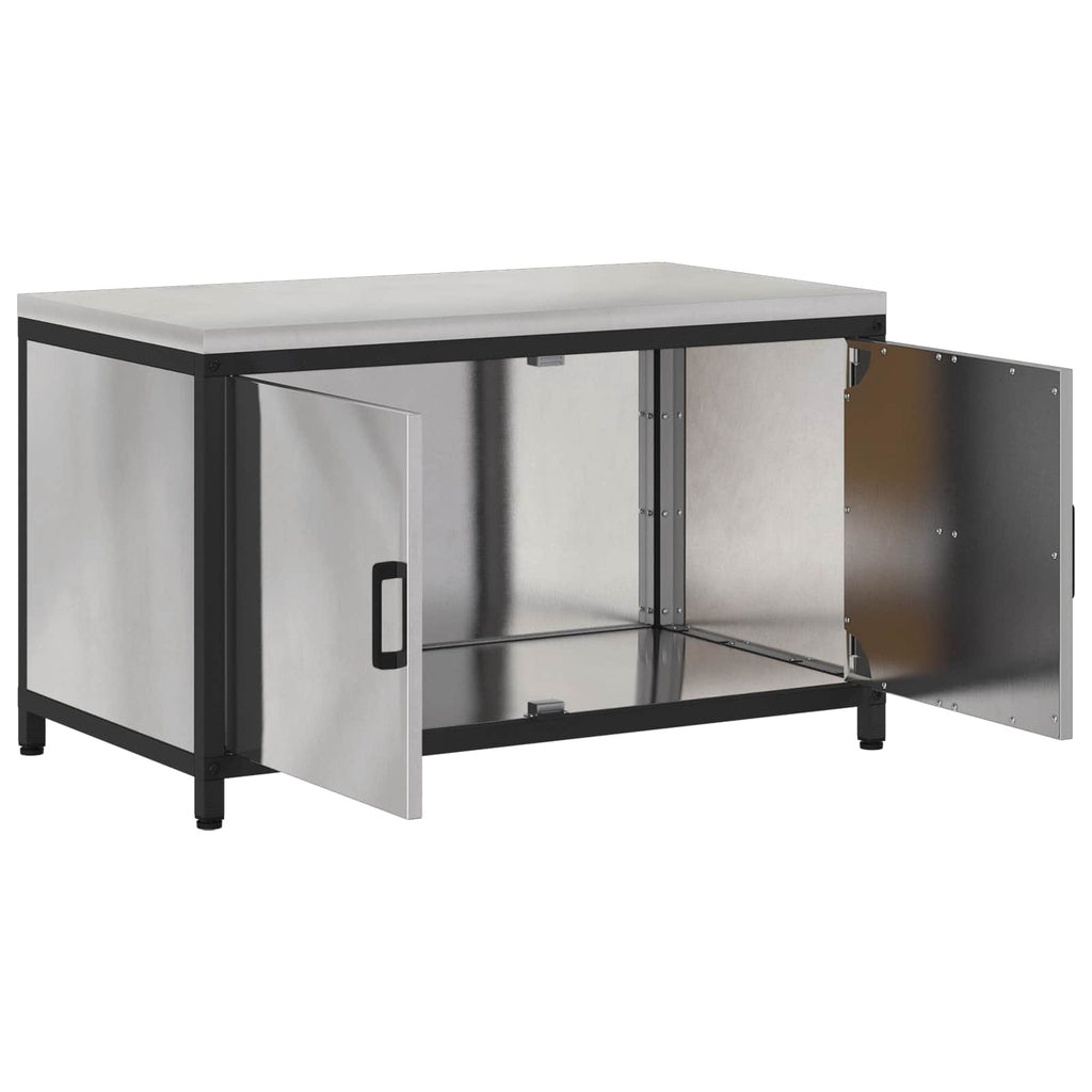 vidaXL Przechowywanie w kuchni HATTEM srebrny 90 x 50 x 53 cm Stal