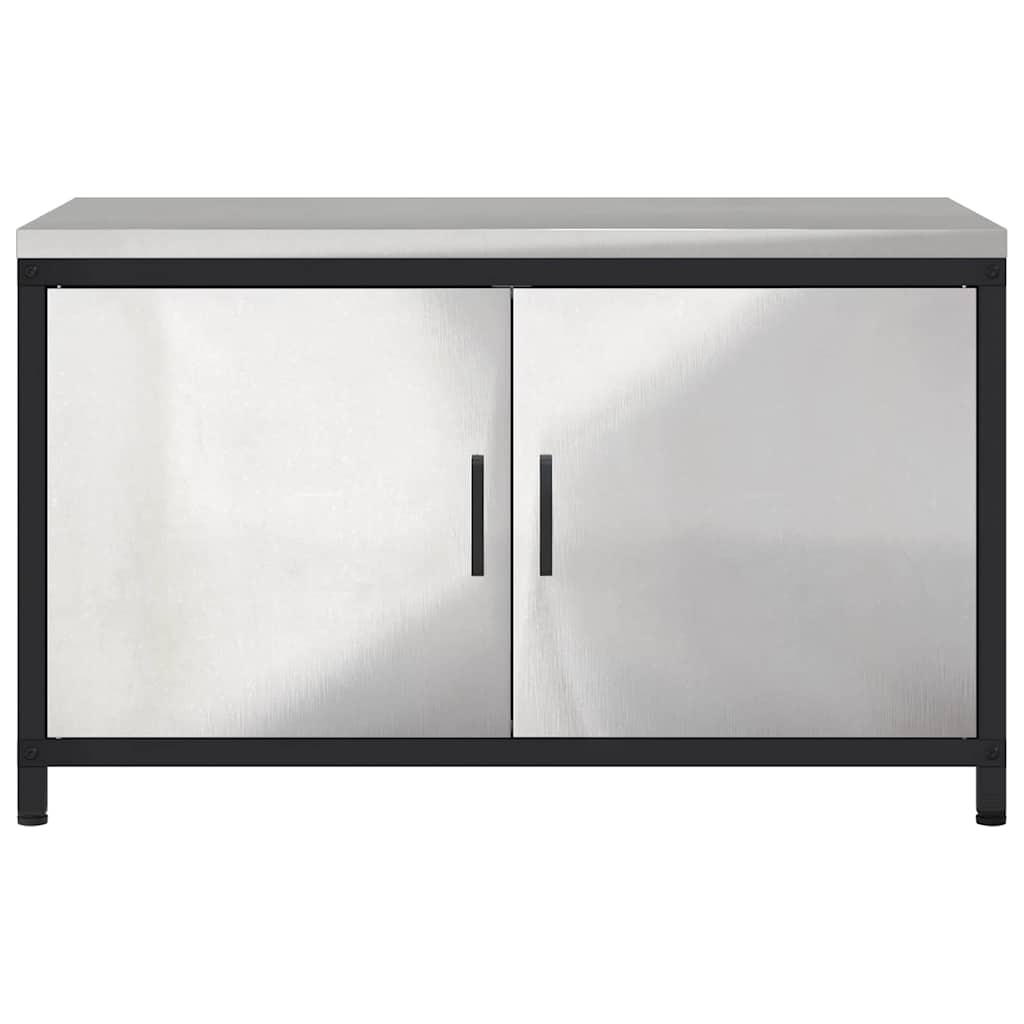 vidaXL Przechowywanie w kuchni HATTEM srebrny 90 x 50 x 53 cm Stal