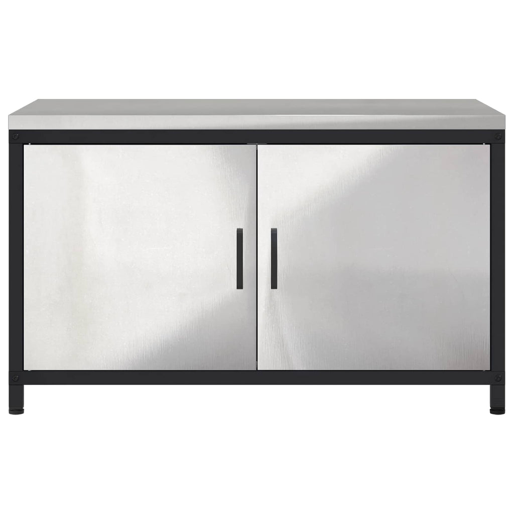 vidaXL Przechowywanie w kuchni HATTEM srebrny 90 x 50 x 53 cm Stal