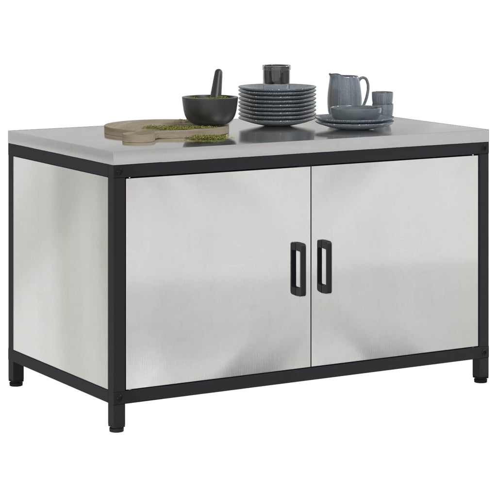 vidaXL Przechowywanie w kuchni HATTEM srebrny 90 x 50 x 53 cm Stal