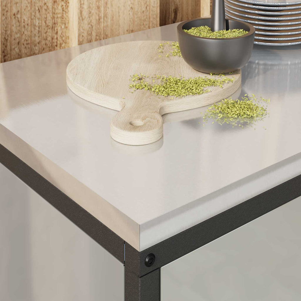vidaXL Przechowywanie w kuchni HATTEM srebrny 90 x 50 x 53 cm Stal