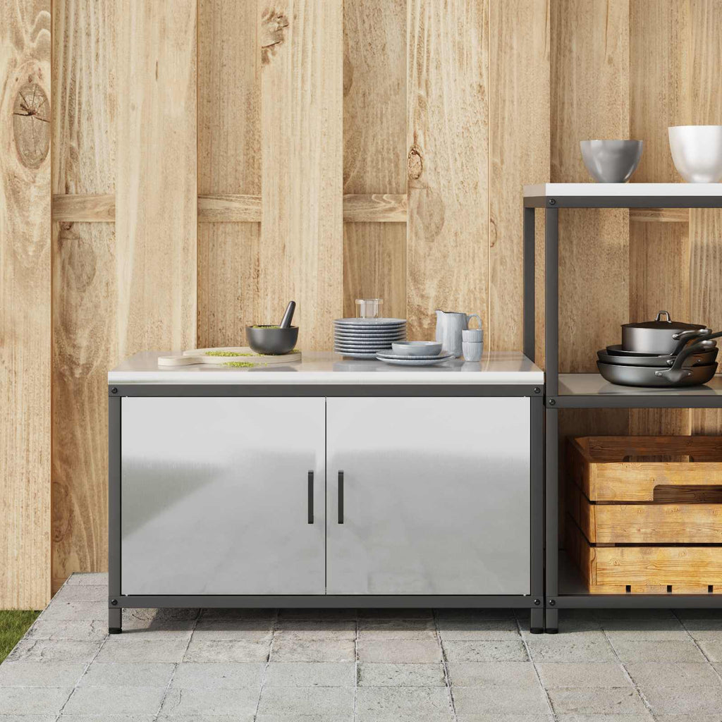 vidaXL Przechowywanie w kuchni HATTEM srebrny 90 x 50 x 53 cm Stal