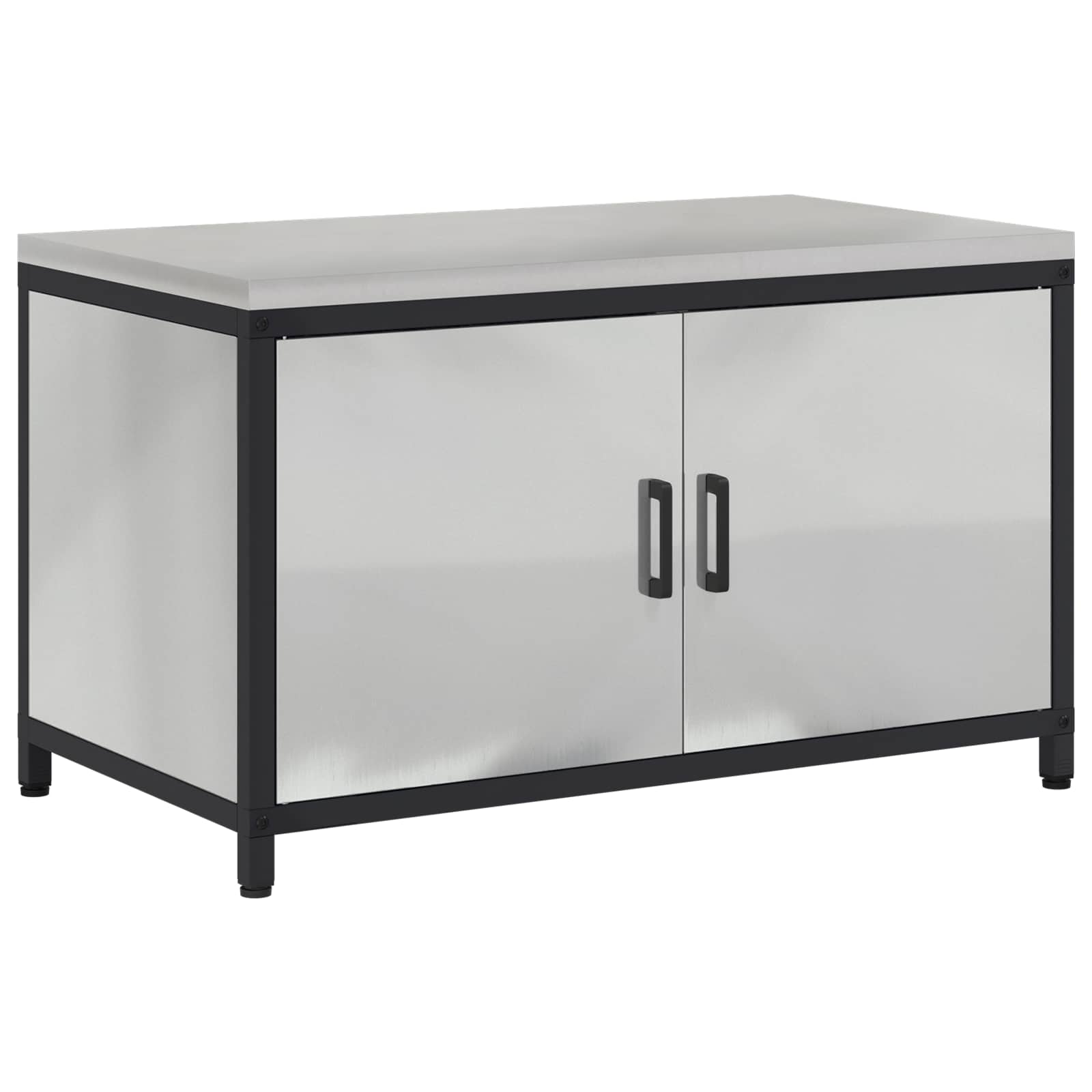 vidaXL Przechowywanie w kuchni HATTEM srebrny 90 x 50 x 53 cm Stal