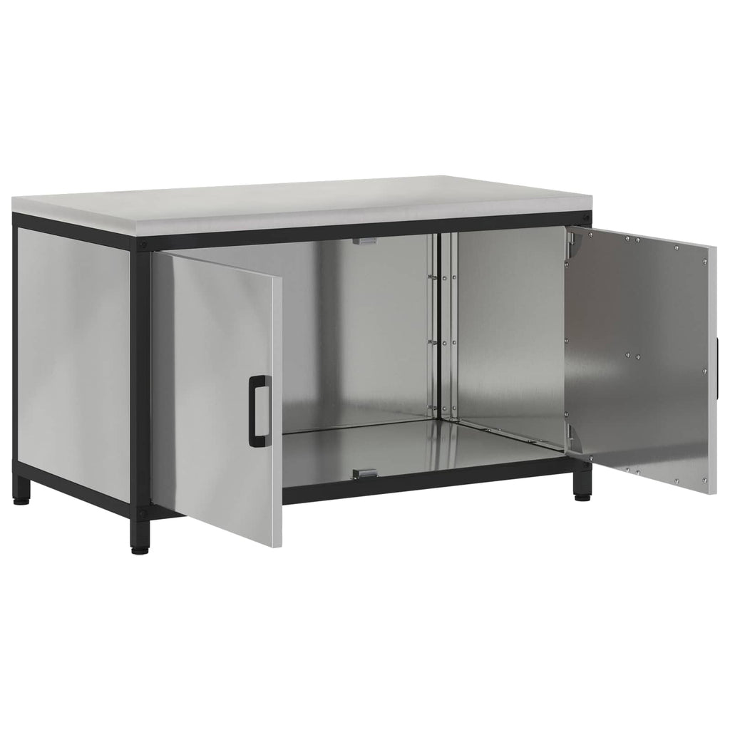 vidaXL Przechowywanie w kuchni HATTEM srebrny 90 x 50 x 53 cm Stal