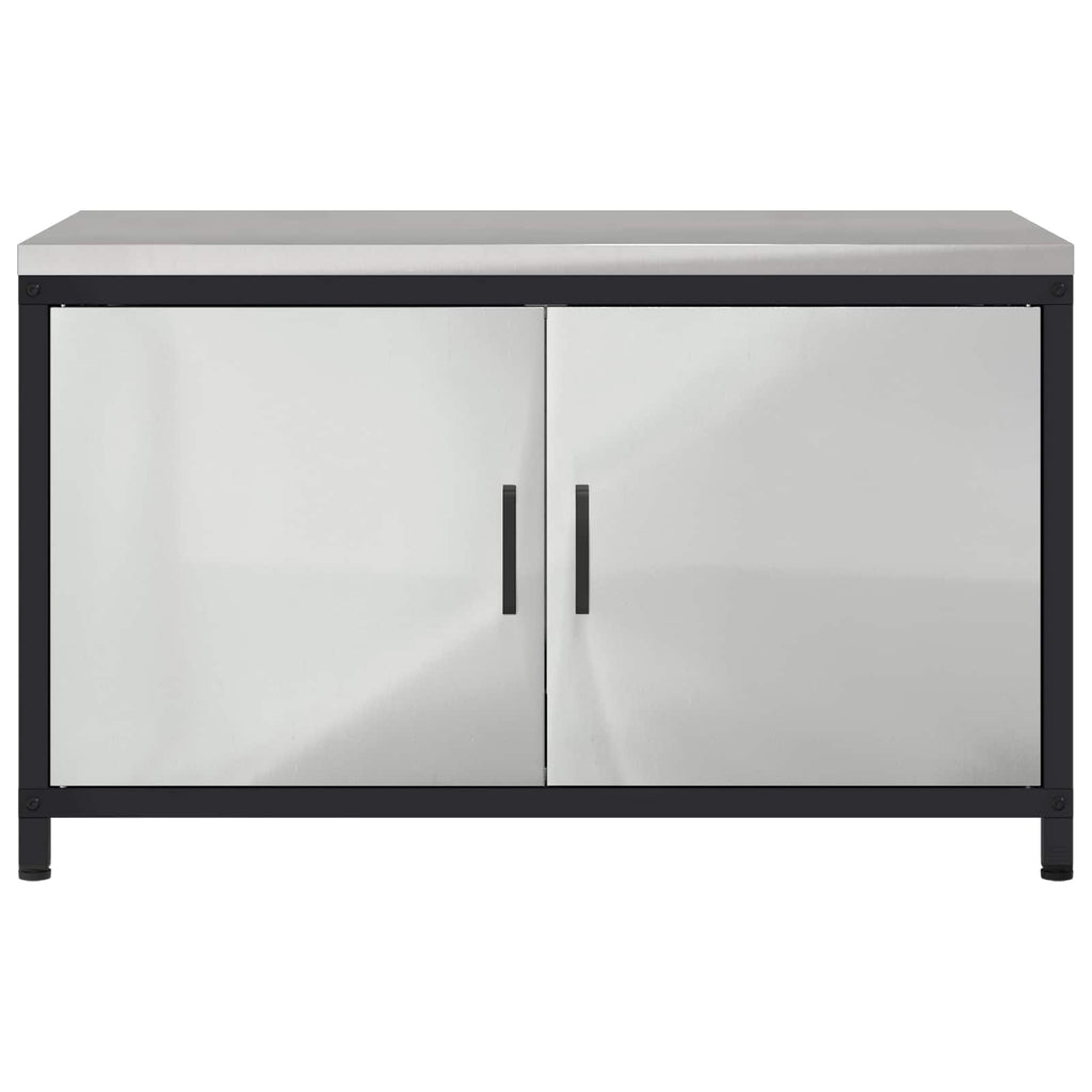 vidaXL Przechowywanie w kuchni HATTEM srebrny 90 x 50 x 53 cm Stal