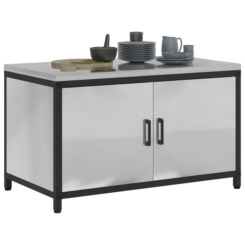 vidaXL Przechowywanie w kuchni HATTEM srebrny 90 x 50 x 53 cm Stal