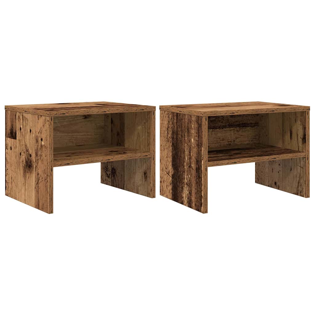vidaXL Szafka Nocna 2 pcs Stare drewno 40 x 40 x 30 cm