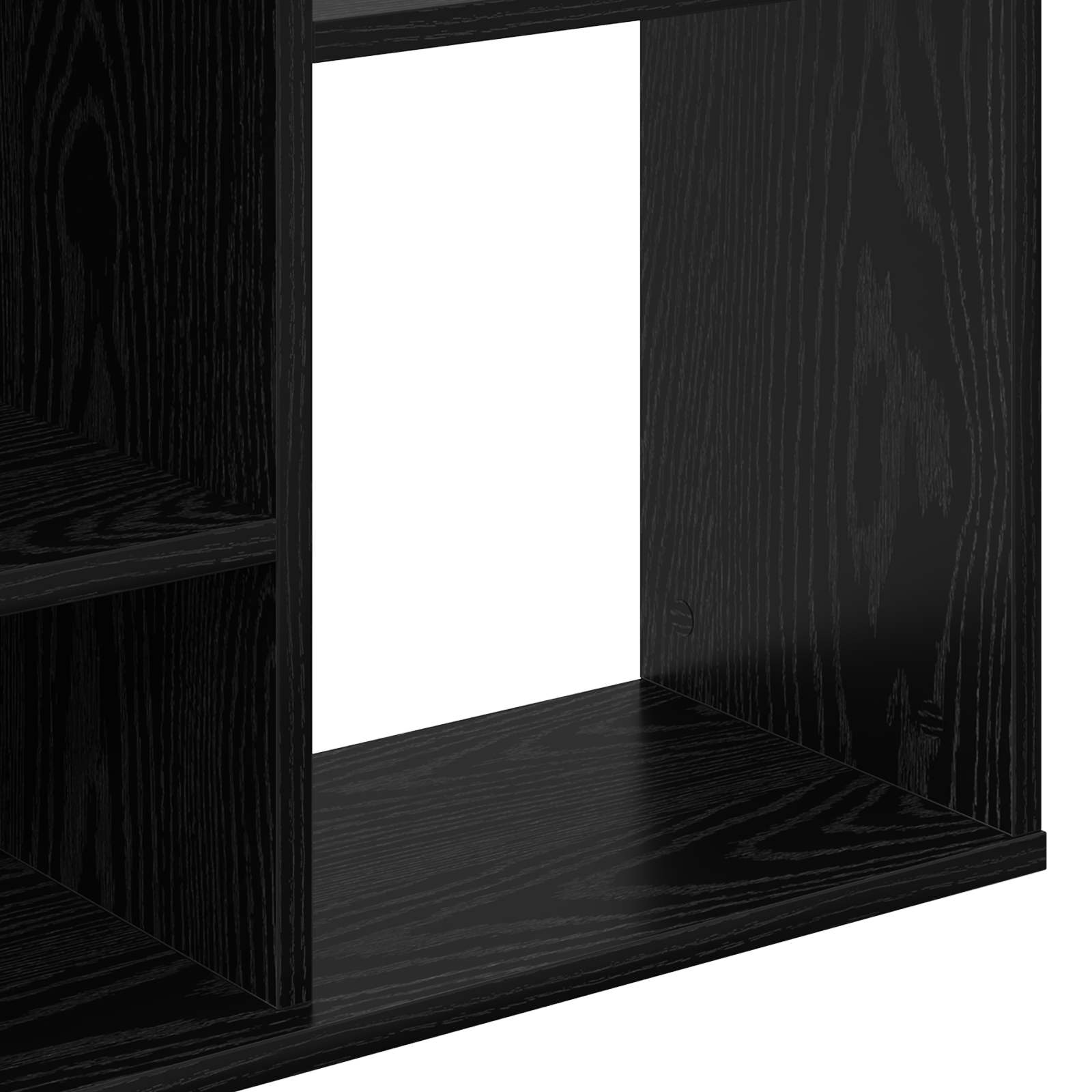 vidaXL Przesłona pokoju z półką Czarny Dąb 100 x 24 x 140 cm